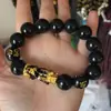 Pulseira Pixiu Banhada a Ouro Sanduíche Vietnamita Imitação, Estilo Masculino e Feminino Contas da Fortuna Pulseiras de Casal Atacado