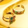 Anillo Abierto de Corazón de Zircón Geométrico de Moda Simple Nuevo Producto Transfronterizo Aogu Estilo Ins Femenino Lujo Accesible de Nicho