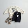 Ropa Infantil Estilo Coreano 2025 Otoño Nuevo Estilo Sudaderas para Hombre y Mujer Algodón Suave Lindo Dibujos Animados Hombro Caído Estilo Chaqueta Moderno