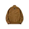 Nova coleção primavera e outono: jaqueta masculina moderna estilo workwear, design retrô americano, corte solto, plus size, peça externa casual com gola alta