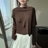 Nueva Colección Otoño/Invierno 2026: Suéter de Punto Fino de Lana de un Hombro con Mangas Largas, Top de Diseño Liso para Mujer