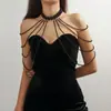 Cadena Corporal Sexy de Chica Caliente Transfronteriza Europea y Americana Cadena para la Cintura Desfile de Moda para Mujer Cadena de Hombro de Perla Artificial Cadena de Sujetador Decorativa Cadena para Ropa