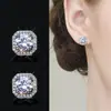 Joyas Calientes de Lujo Clásico de Moda Transfronterizas para Novia Pendientes Cuadrados con Circonita de Cristal en Vivo Boda