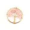 Venta Caliente de TikTok Colgante Árbol de la Vida de 3 cm Árbol de la Fortuna de Grava de Cristal Natural Accesorios de Collar N114