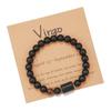 Pulseira Transfronteiriça Hot Sale 12 Constelações para Homens e Mulheres Pulseira de Contas de Pedra Ágata Pulseira para Casal Contas Elásticas Pulseira de Casal
