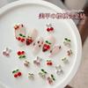 Accesorios Transfronterizos Nuevos para Uñas de Aleación de Cereza Fruta Rhinestone 3D Metal DIY Decoraciones de Uñas Portátiles Venta al por Mayor