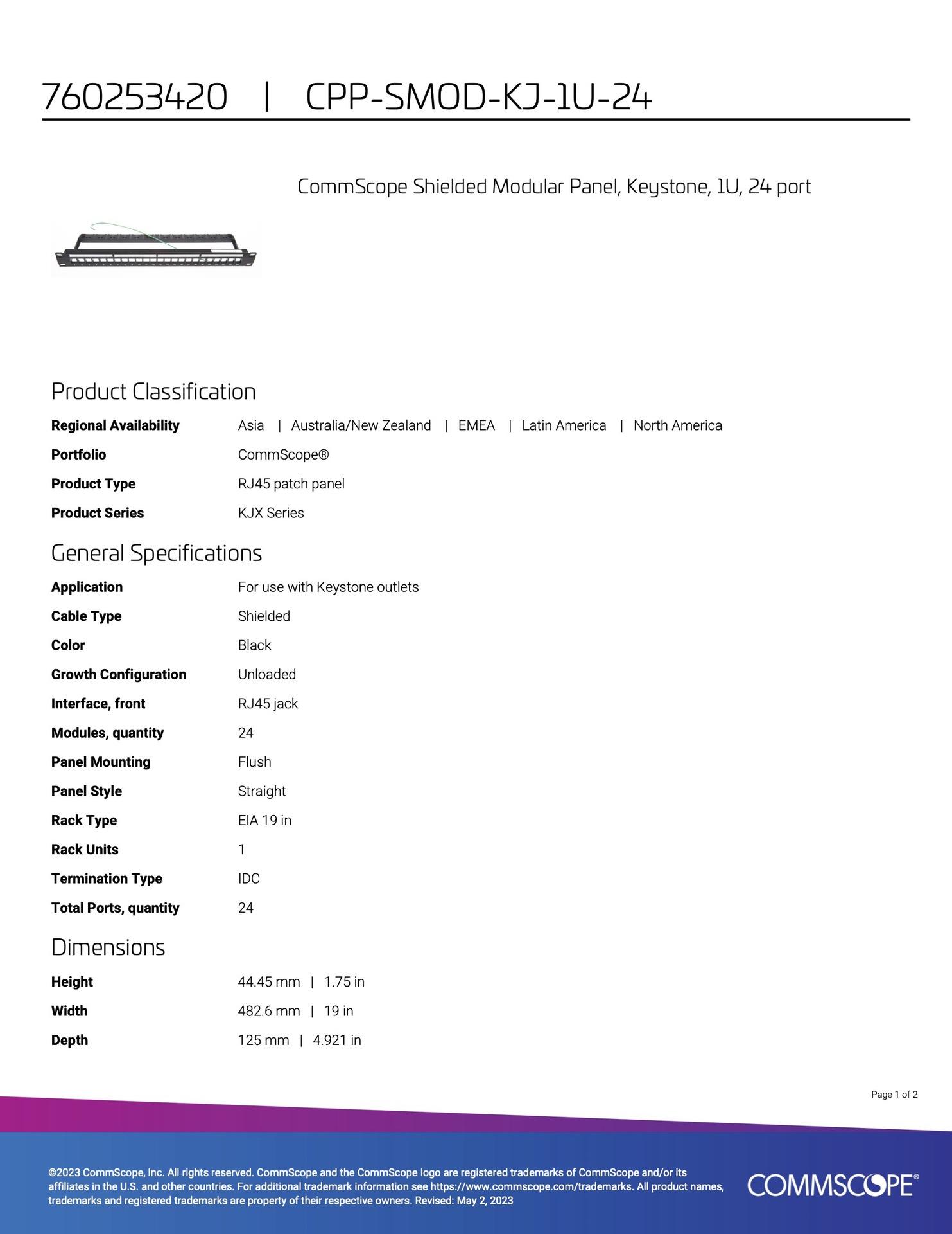 760253420 Product specificatio