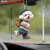 Novo Pingente de Mochila de Cachorrinho Personalizado Transfronteiriço Acrílico Pingente de Carro Natal Chaveiro Urso Teddy Cachorro
