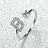 Anillo con Letra de Oro Rosa Nuevo de Amazon Transfronterizo Anillo Abierto con Diamante Blanco Joyería de Mano Anillo Único Personalizado Venta al por Mayor