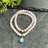 Pulseira de Círculo Duplo de Ametista Natural Fogo Roxo Nove para Mulheres Novo Estilo Chinês Multi-Tesouro Multi-Círculo Pulseira de Estudos Chineses Tendência Nacional Presente