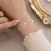 Pulsera de Plata de Ley s925 Súper Brillante para Clubbing para Mujer Moda de Alto Nivel Cristales Lentejuelas Joyería de Mano Estilo Lujo Ligero Diseñador Adornos