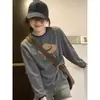 Camiseta de manga larga con cuello redondo, estilo commuter moderno, dos piezas falsas para mujer, blanca, estilo coreano, simple, casual, versátil, top de algodón puro