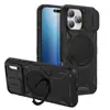 Funda para teléfono Apple 18 Pro Max hecha en fábrica transfronteriza con diseño de ventana deslizante, estilo 2 en 1, protección contra caídas de grado militar y soporte de 360 grados