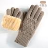 Luvas de Tricô para Outono e Inverno, Camada Dupla para Aquecimento, Proteção contra Frio ao Ar Livre, Versáteis, Forradas com Lã, Espessadas, Compatíveis com Tela de Toque, Proteção contra Frio para Adultos