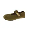 Zapatos de verano estilo nuevo Hada francesa 2026, con correa de velcro, punta cuadrada, Mary Jane, aumento de altura interno, diseño retro poco profundo