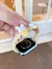 Correa de Reloj de Felpa Elástica Tejida Estilo Conejo Adecuada para Apple Watch iWatch 12ª Generación 11/10Ultrase