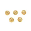 Cuentas de calabaza de oro real de 18 quilates que conservan el color, microincrustadas con circonita, bola hueca, cuentas de sandía, accesorios de espaciador de bola de diamante para joyería DIY C45
