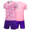 Novo conjunto de uniforme de futebol para adultos, uniforme de equipe de treino de competição, camisa de futebol infantil de manga curta, feito sob medida com tecido respirável de secagem rápida