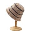 Chapéu de balde de malha de lã para as mulheres outono e inverno estilo coreano quente all-match cúpula chapéu da bacia listrado chapéu de pescador all-match moda