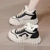 Zapatos de algodón para mujer, nueva colección otoño/invierno 2026, forrados de felpa, de caña alta, zapatillas deportivas casuales, suela gruesa, cálidos, botas de nieve, 12261-1