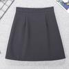 Falda de Traje Gris Transfronteriza para Mujer Nueva Cintura Alta Color Puro Moda Cubre Anti-Exposición Falda Línea A Venta al por Mayor 8066