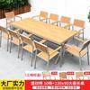 Mesas y Sillas de Exterior Madera Plástica Mesa de Comedor para Patio Protección Solar Anticorrosión Madera Ocio Cafetería Balcón Mesas y Sillas de Exterior Jardín Venta al por Mayor