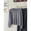 Cárdigan de Punto Retro con Hebilla Dorada Pequeña en Forma de Corazón Estilo Coreano y Japonés para Mujer, Ropa Exterior Elegante Casual de Otoño e Invierno, Prenda para Superponer