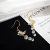 Pendientes de Borla con Mariposa Tachonados de Diamante de Zirconia de Oro Real Chapado en Cobre 2026 para Mujer, Estilo de Diseño Romántico de Nicho, Elegante Joyería para Orejas