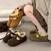 Zapatos Birkenstock Retro 2026 Nuevos de Invierno Forrados de Felpa Calientes Peludos Slip-On Antideslizantes para Exteriores Zapatos de Algodón para Nieve para Mujer