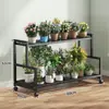 Suporte de flores em camadas, suporte de flores móvel, suporte de flores multicamadas móvel de piso para varanda de casa interna, suporte de flores para sala de estar