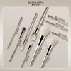 Pincel de Maquillaje Cangzhou, Pincel Biselado para Iluminador y Rubor con Punta de Dedo de Lana, Pincel Denso Esponjoso de Cerdas Suaves, Herramienta de Belleza Multifuncional