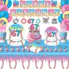 Decoraciones Populares de Amazon para Fiestas Temáticas de Seis Siete, Montaje de Atmósfera de Cumpleaños, Vajilla, Banderines de Cumpleaños, Globos