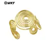 WT-B687 Pulsera Abierta Circular Redonda Antigua Única de Latón Anillo de Brazo Accesorios de Joyería Antigua