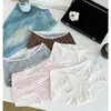 Pantaletas de cuadros florales estilo japonés para mujer con lazo y ribete de encaje, pantaletas de algodón de tiro medio, bragas para mujer al por mayor