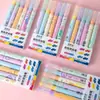 Bolígrafos de Colores Bloqueados Estilo Coreano para Journaling para Estudiantes, Marcadores de Colores de Gran Capacidad, Resaltadores de Doble Punta