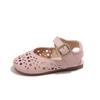 Sapatos Casuais de Verão para Meninas com Decoração Perfurada Fashion e Versátil em Quatro Cores, Sandálias Infantis, Verão Feminino