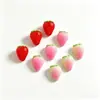 Dibujo Animado 3D Fresa Simulación Juguete de Comida Fruta DIY Accesorios para Funda de Teléfono Pasador Llavero Colgante Piezas de Resina