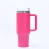 Taza Termo de Acero Inoxidable 304 Transfronteriza, Taza para Hielo de Gran Capacidad 40 oz, Gran Capacidad con Asa, Portátil para Uso en Exteriores y Uso en Automóvil