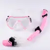 Gafas de buceo profesionales juego de tubo de respiración silicona antivaho snorkel gratis juego completamente seco máscara de gafas de buceo snorkel