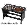 Suporte elevado preto para tigelas de pet, apenas o suporte, pode ser combinado com tigelas de aço inoxidável, suporte de alimentação anti-derramamento para cães