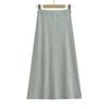 Falda midi de cintura alta para mujer, informal, de color liso, de alta calidad, estilo relajado y combinable, de verano 2024