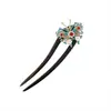 Grampo de Cabelo U-shaped Borboleta Novo Estilo Chinês Cool Coque de Cabelo Grampo de Cabelo Feminino Antiquado Sândalo High-end Duplo Grampo de Cabelo Acessórios de Cabelo Cheongsam