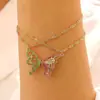 Collar y Pulsera de Mariposa Ins Transfronterizos Europeos y Americanos, Accesorios de Princesa Asimétricos Magnéticos de Pedrería Colorida para Mejores Amigas
