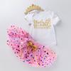 Conjunto de falda y tutú para bebé niña de medio año, ropa de vacaciones, Amazon, eBay, ropa para niños, ropa de bebé al por mayor