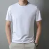 Camiseta Masculina Gola Careca Manga Curta Sem Costura Cor Sólida Verão Casual Versátil Top Pai Atacado Transfronteiriço