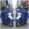 Impermeable Auténtico para Motocicleta y Vehículo Eléctrico, Impermeable para Lluvia Fuerte, Unisex, Protección Facial y para Pies, Poncho de Lluvia Ampliado y Engrosado, Impermeable para Dos Personas