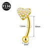 Aleación de Titanio F136 Varilla de 1.2X10 Mariposa de Zirconia Hueso de la Oreja Clavo Tornillo Pendientes de Bola Joyería para Piercing de Ceja