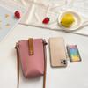 Popular Bolso Cruzado de Verano para Teléfono Móvil para Mujer, Cartera Vertical de Bloques de Color Estilo Ins, Mini Bolso Pequeño Versátil de Cuero PU, Bolso para Teléfono Móvil