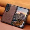 Funda adecuada para teléfono Samsung Z Fold 8, soporte magnético de carga inalámbrica para coche Galaxy Fold 7/6, funda protectora de cuero