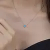 Collar de Trébol Turquesa Chapado en Plata S925 Oro K para Mujer Nicho Francés 2025 Cadena de Clavícula de Alta Gama